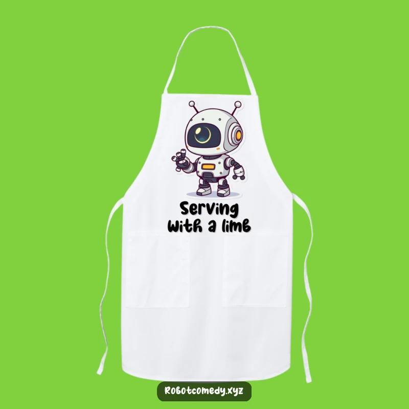 Funny Robot Arm Apron - Kitchen Glowing Eye Chef Wear Gift