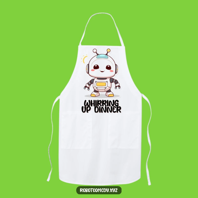 Funny Robot Creature Apron - Kitchen Blinking Light Chef Wear Gift