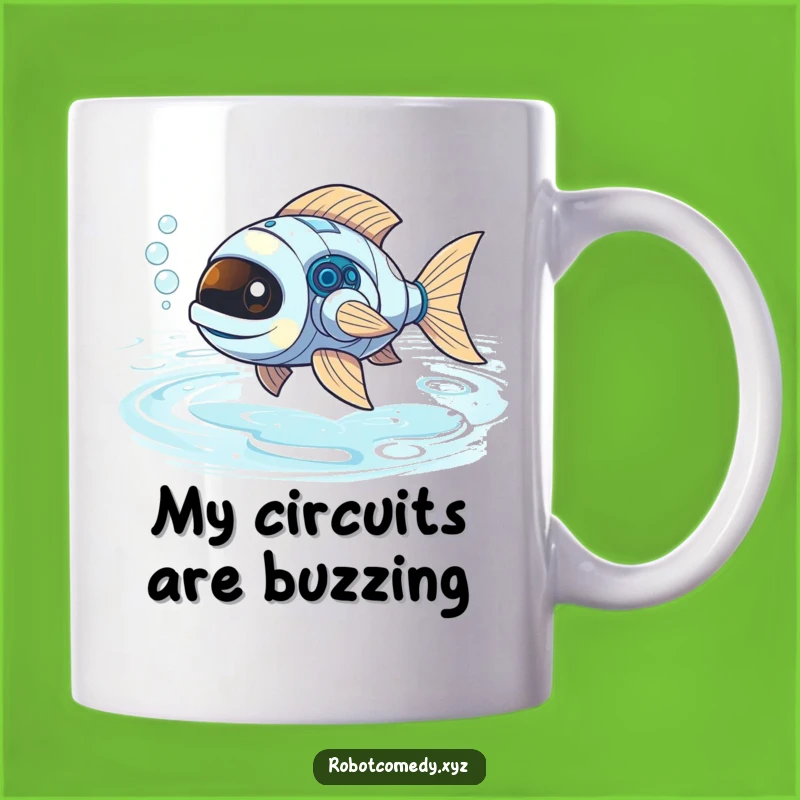 Funny Robot Fish Mug: Whimsical Underwater Adventure Humor Gift