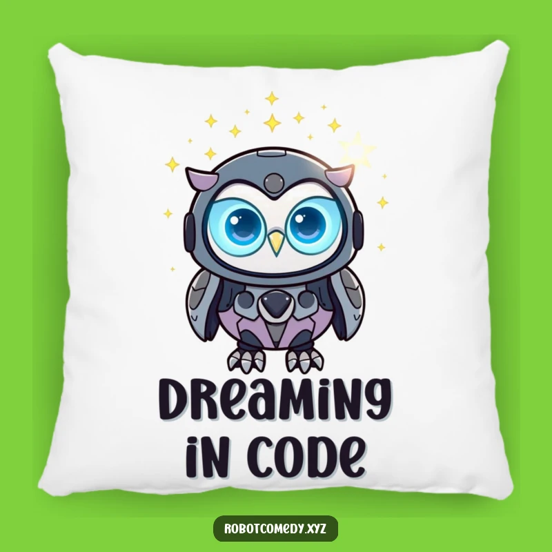 Funny Robot Owl Pillow - Cozy Glowing Tech Accent Gift