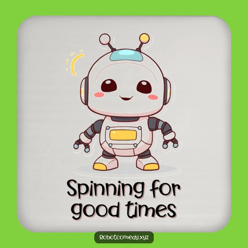 Funny Robot Creature Drink Coasters - Protect Surfaces with Antenna Spin Fun