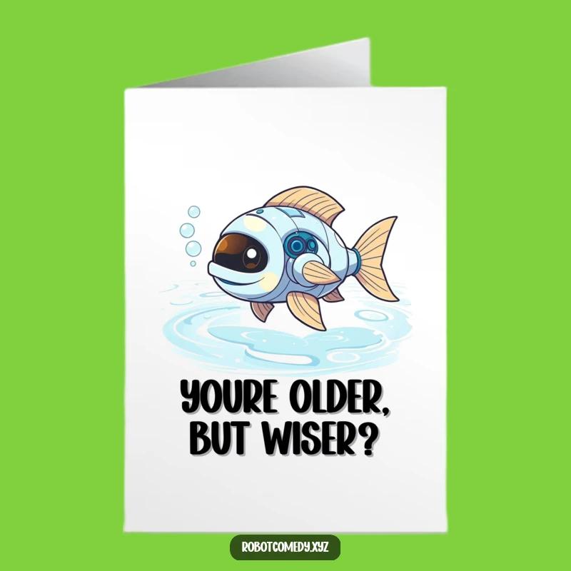 Funny Free Printable Birthday Card: Robot Fish Gift, Downloadable & Print at Home Fun
