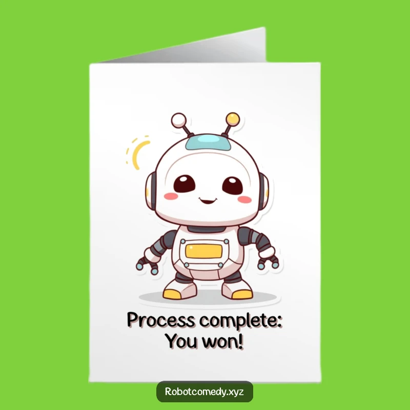 Free Printable Congrats Card: Joyful Robot's Antenna Spin, Hilarious Downloadable Gift