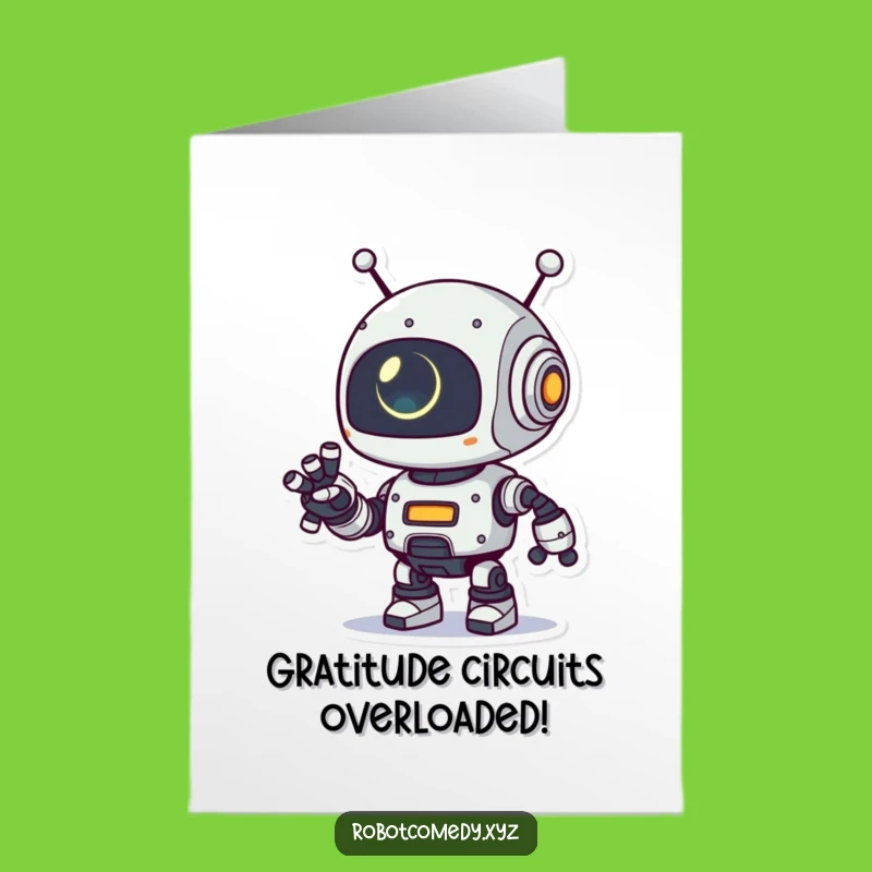 Free Printable Thank You Card: Robot's Arm Extend, Funny Downloadable Gift